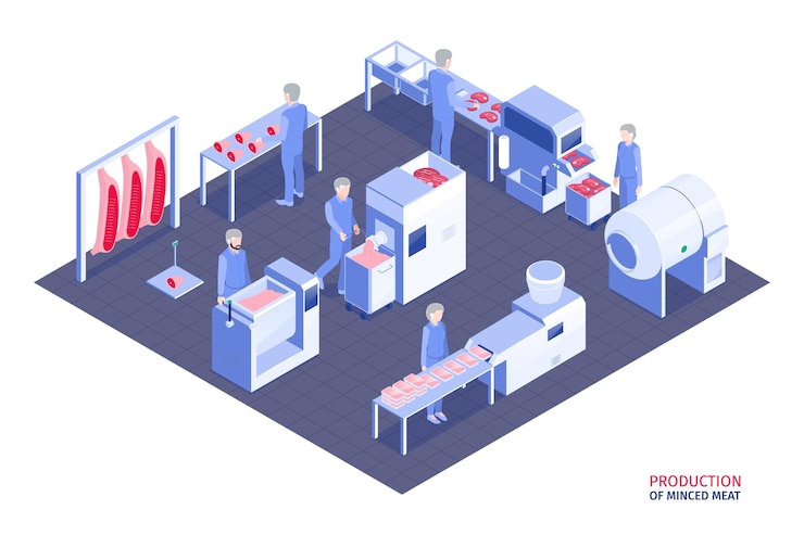 Vector Gratis meat production illustration