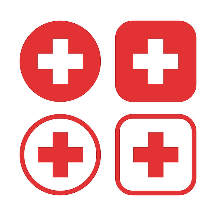 Vector Gratis medical cross set square and circle