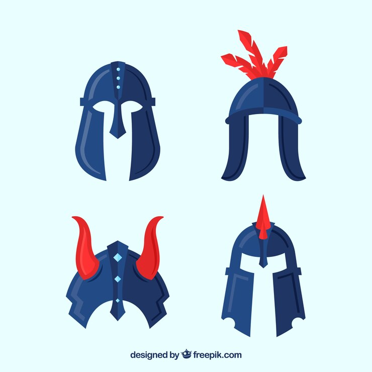 Vector Gratis medieval helmets with oriental style