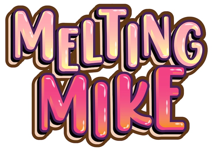 Vector Gratis melting mike word logo on white background