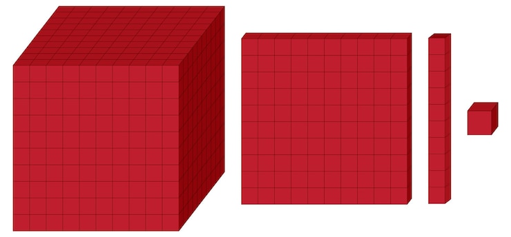 Vector Gratis memahami pecahan dengan balok 3d