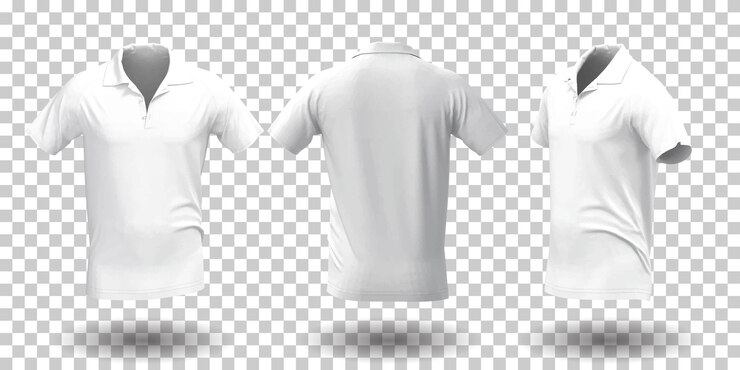Vector Gratis men's white polo shirt mockup in different view