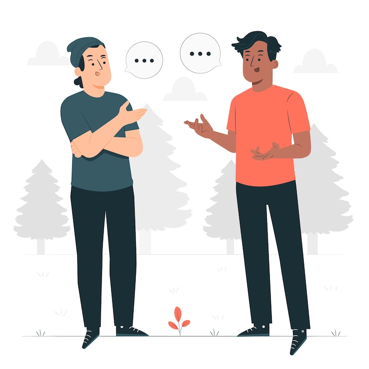 Vector Gratis men talking concept illustration