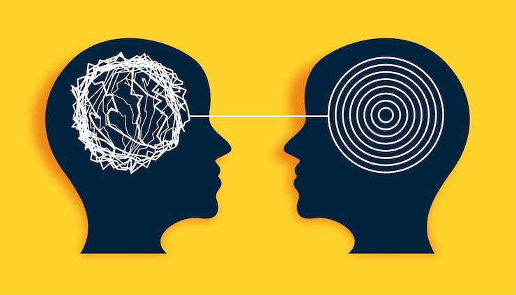Vector Gratis mental health care background with human head design