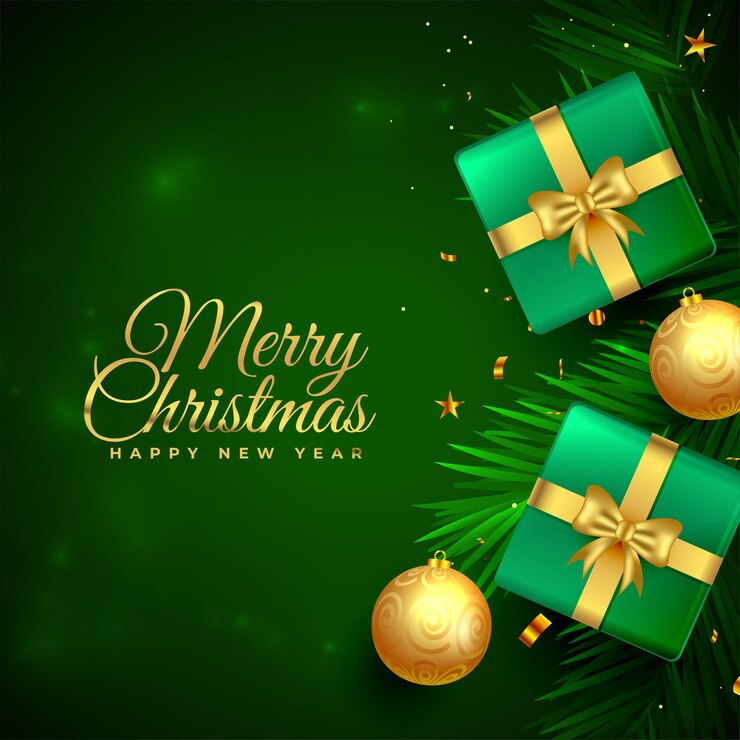 Vector Gratis merry christmas festival background with realistic element design