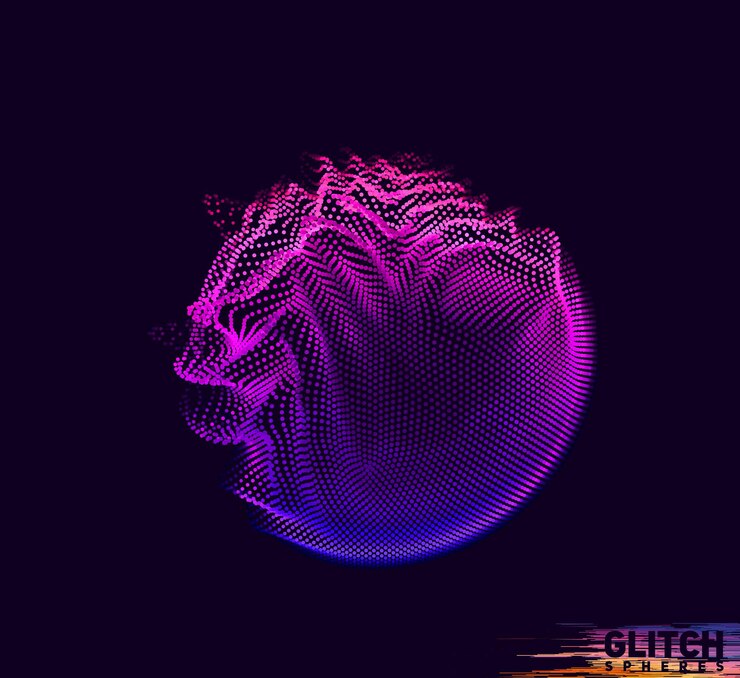 Vector Gratis mesh penuh warna abstrak pada latar belakang gelap.