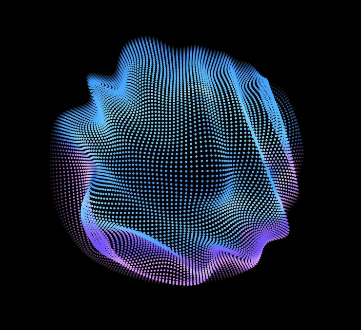 Vector Gratis mesh warna-warni abstrak dengan latar belakang gelap