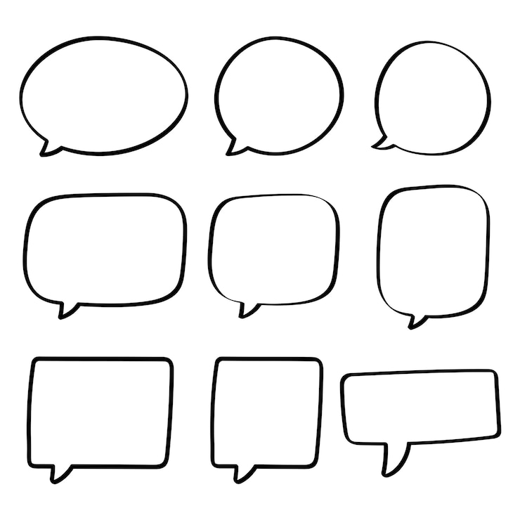 Vector Gratis message bubbles hand drawn black outline