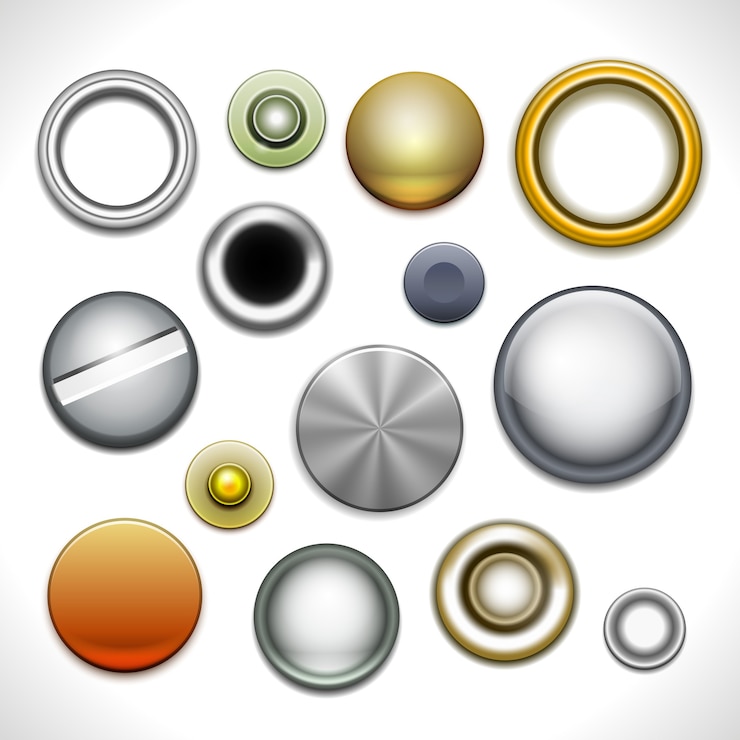Vector Gratis metal buttons and rivets isolated