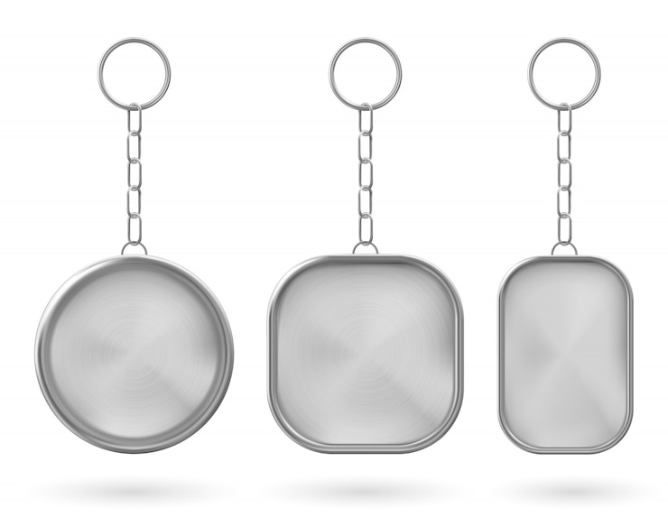 Vector Gratis  metal keychain, holder for key with chain