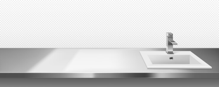 Vector Gratis metal sink with faucet for kitchen or bathroom