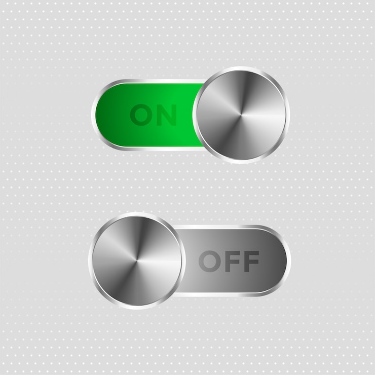 Vector Gratis metal toggle switch on and off button