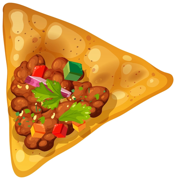 Vector Gratis mexican nacho with toppings