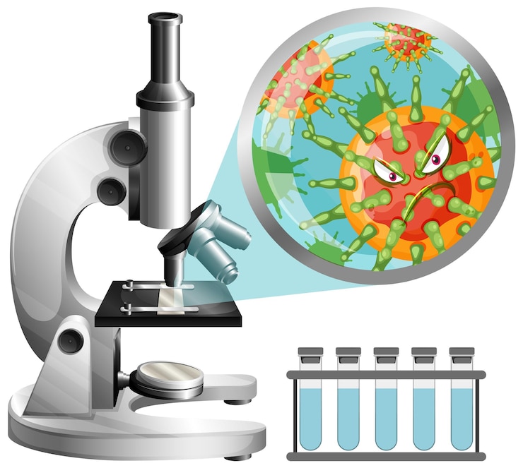Vector Gratis microscope looking at germ