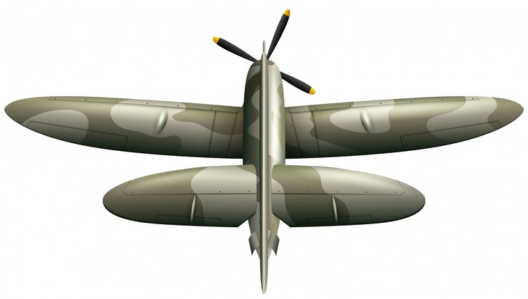 Vector Gratis military airplane on white background