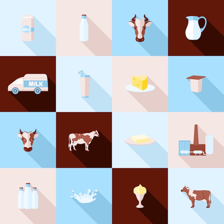 Vector Gratis milk icons set