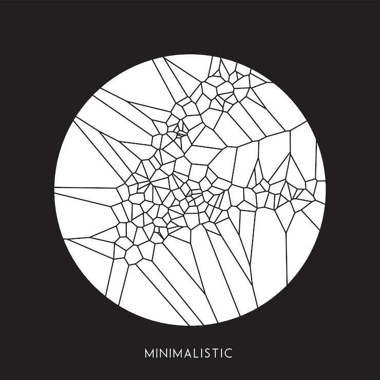 Vector Gratis minimal voronoi cracked circle cover design geometric glass clusters cool trendy abstract backdrop for banner poster flyer etc vector minimalistic template