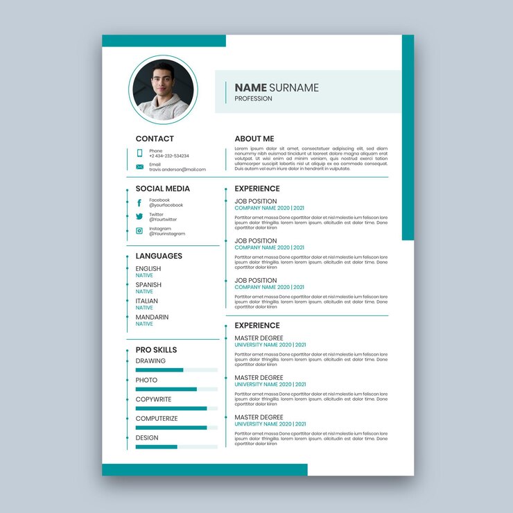 Vector Gratis minimalist cv templates
