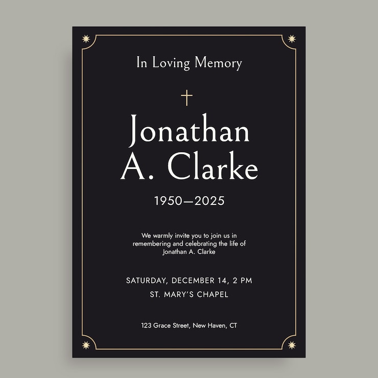 Vector Gratis minimalist funeral invitation template design
