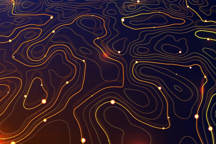 Vector Gratis minimalist golden topographic map background