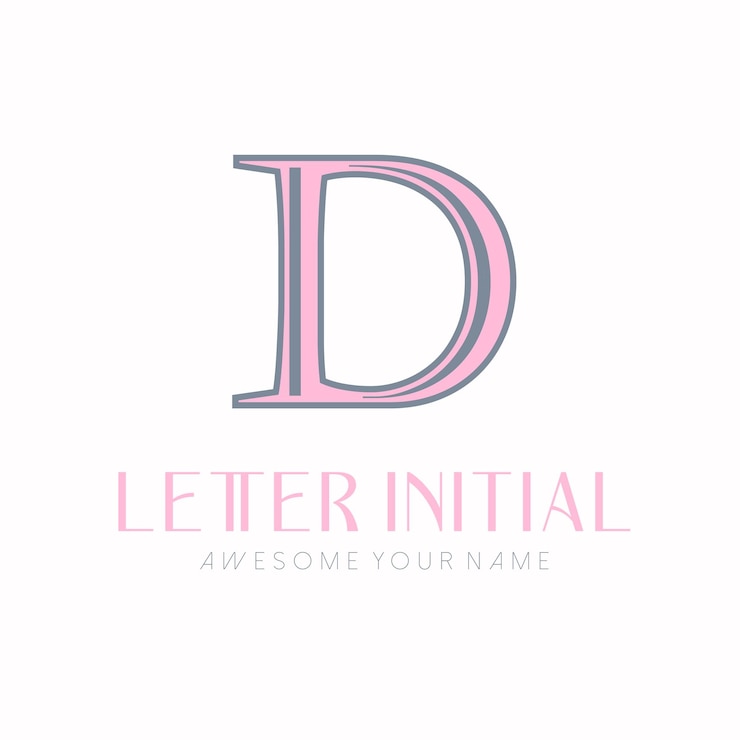 Vector Gratis minimalist letter d initials logo design for personal brand or company