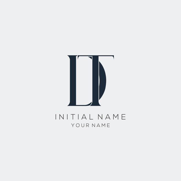 minimalist letter d t logo design for personal brand or company