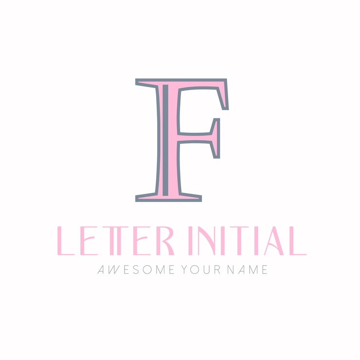 Vector Gratis minimalist letter f initials logo design for personal brand or company
