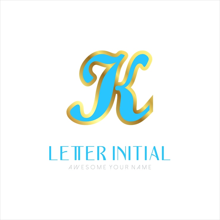 Vector Gratis minimalist letter k initials logo design for personal brand or company