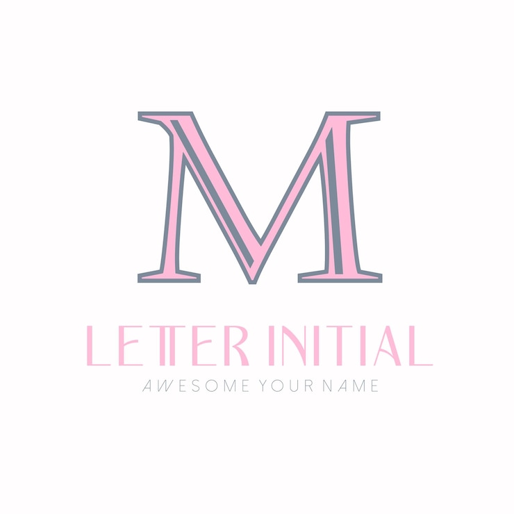Vector Gratis minimalist letter m initials logo design for personal brand or company