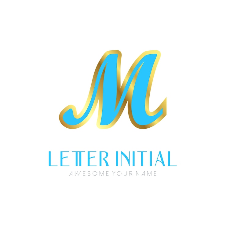 Vector Gratis minimalist letter m initials logo design for personal brand or company