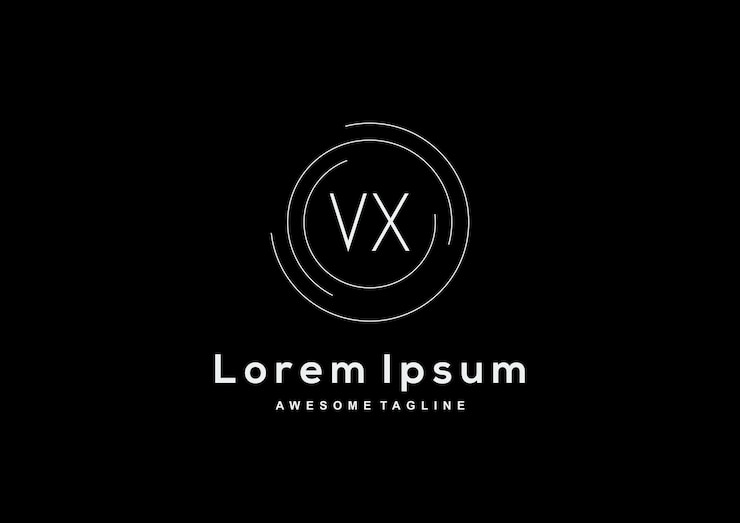 Vector Gratis minimalist letter v x logo design with circle shape