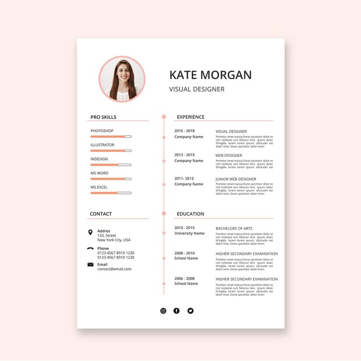 Vector Gratis minimalist style resume templates