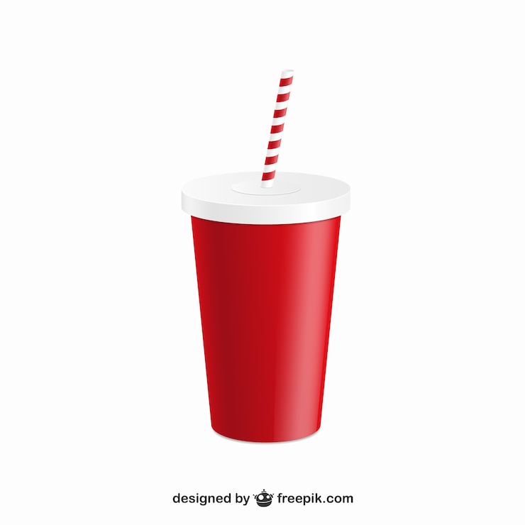 Vector Gratis minuman dengan sedotan