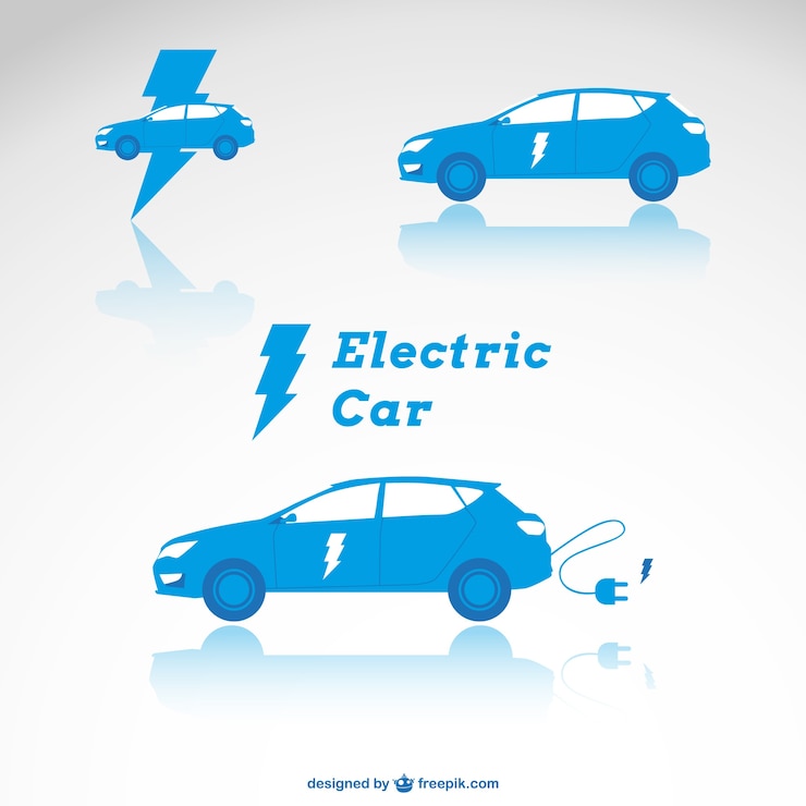 Vector Gratis mobil listrik biru
