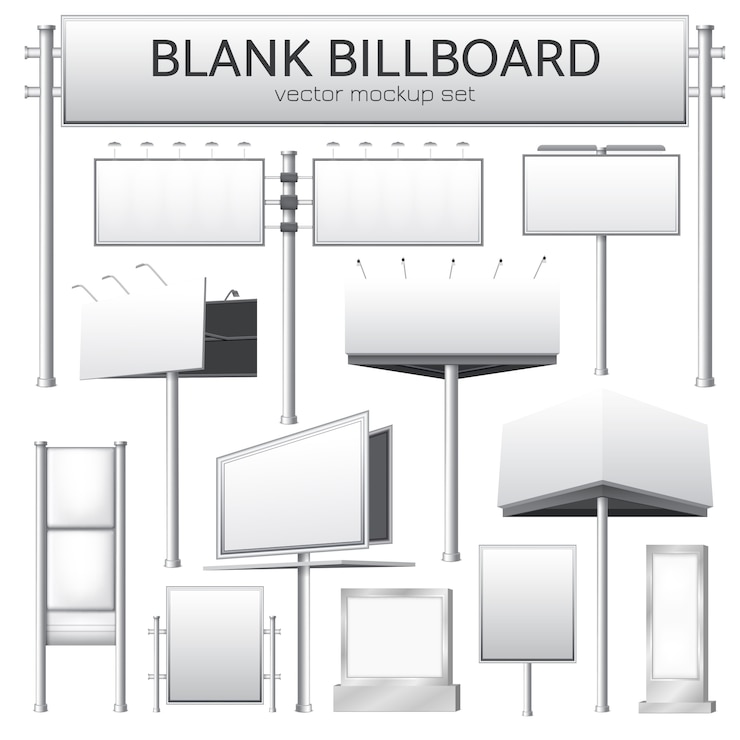 Vector Gratis mockup billboard kosong untuk iklan