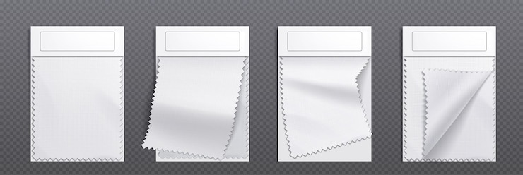 Vector Gratis mockup of fabric swatches textile samples