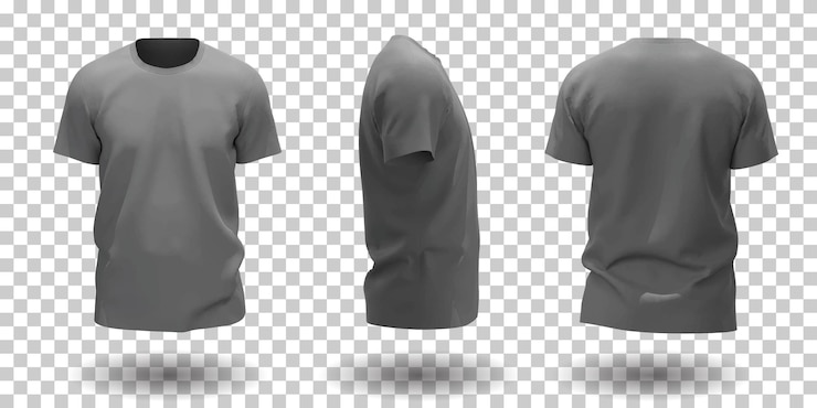 Vector Gratis mockup t-shirt abu-abu lengan pendek