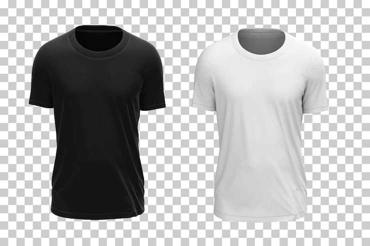 Vector Gratis mockup t-shirt putih dan hitam