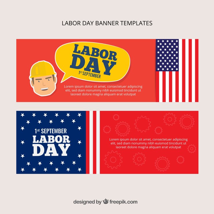 Vector Gratis modern american banners for labor day