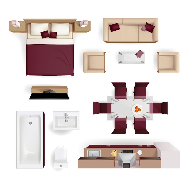 Vector Gratis modern apartment living room