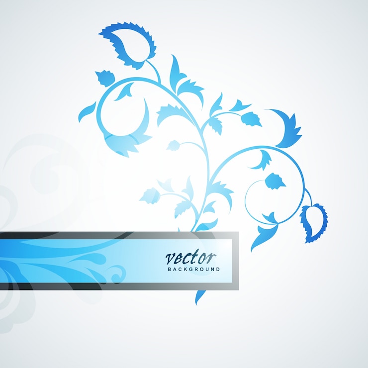 Vector Gratis modern blue floral background