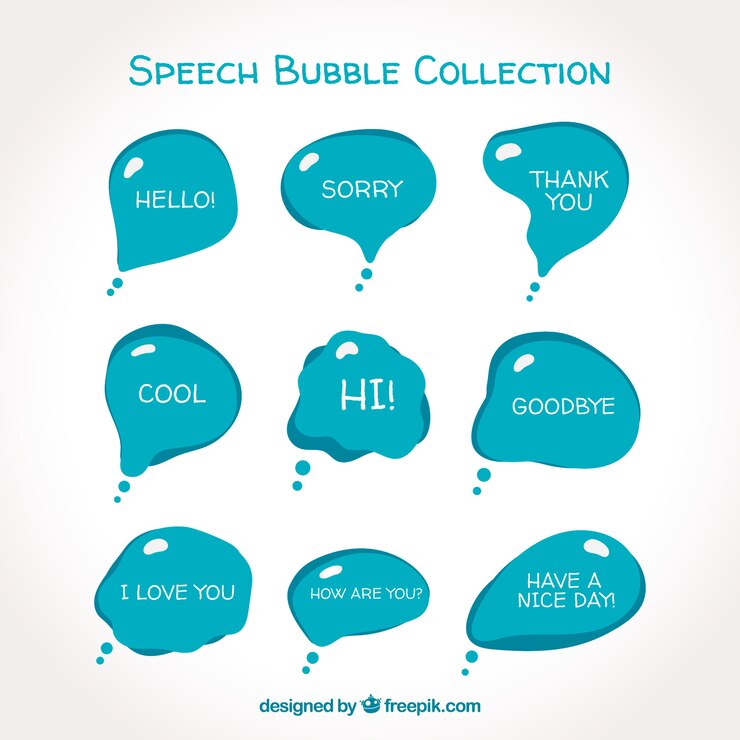 Vector Gratis modern blue speech bubble collection