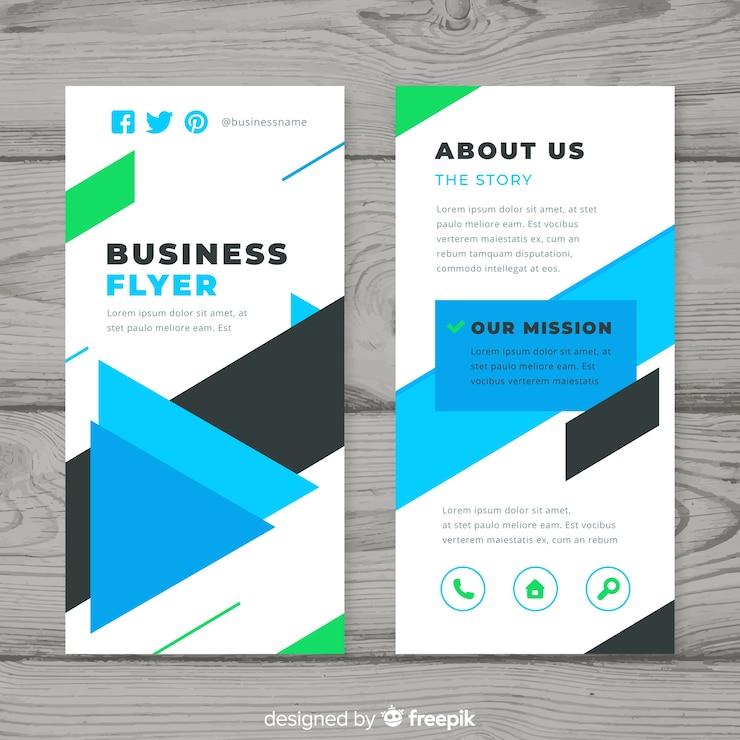 Vector Gratis modern business flyer with geometric design