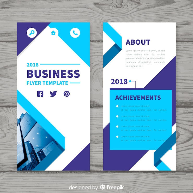 Vector Gratis modern business flyer with geometric design