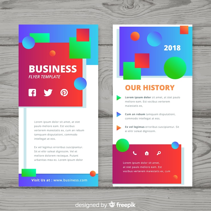 Vector Gratis modern business flyer with geometric design