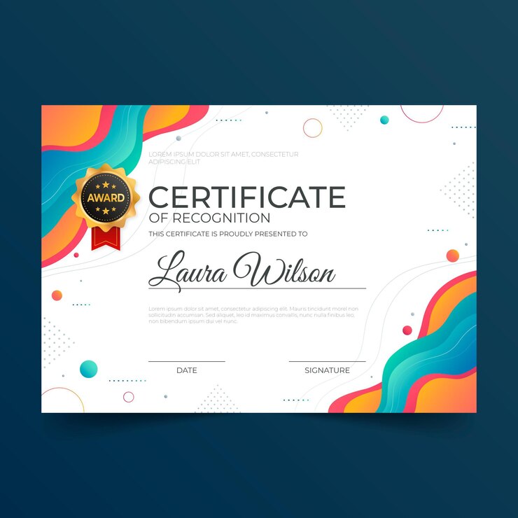 Vector Gratis modern certificate of recognition