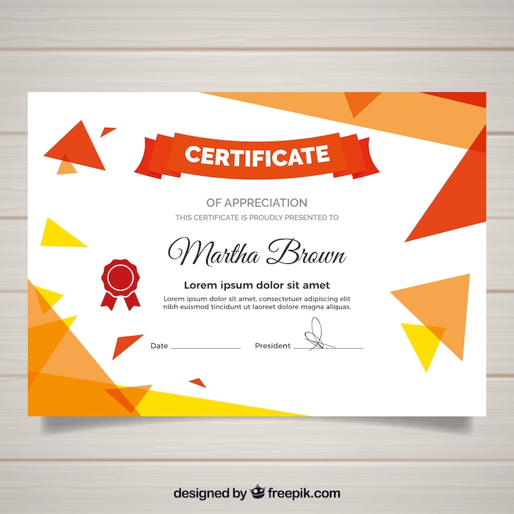 Vector Gratis modern certificate template with flat design