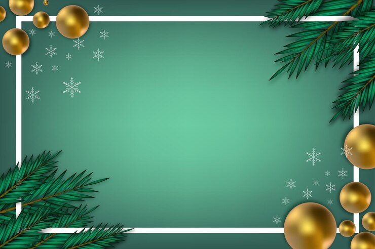 Vector Gratis modern christmas background with leaf and golden ball
