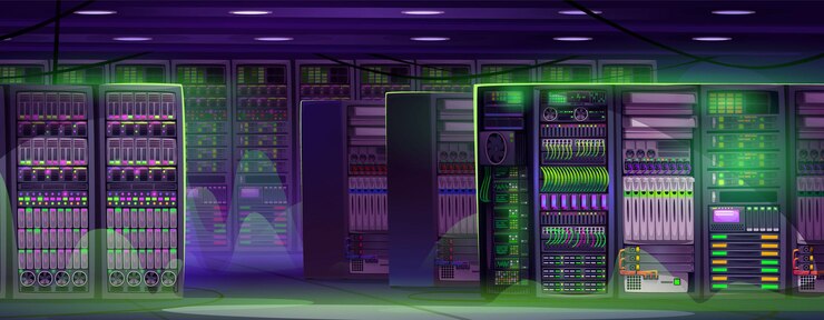 Vector Gratis modern data center room interior