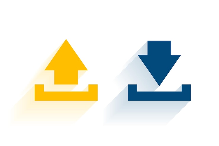 Vector Gratis modern download and upload arrow sign for apps and websites